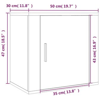 Nachtkastje wandgemonteerd 50x30x47 cm hoogglans wit 8720287222729 11