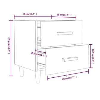 Nachtkastje 40x35x47,5 cm gerookt eikenkleurig 8720286972953 7