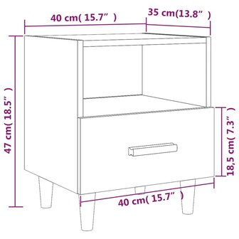 Nachtkastje 40x35x47 cm gerookt eikenkleurig 8720286973073 7