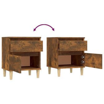 Nachtkastje 40x35x50 cm gerookt eikenkleurig 8720287226307 8