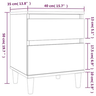 Nachtkastje 40x35x50 cm gerookt eikenkleurig 8720287226307 10