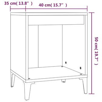 Nachtkastje 40x35x50 cm bruin eikenkleur 8720287226826 8