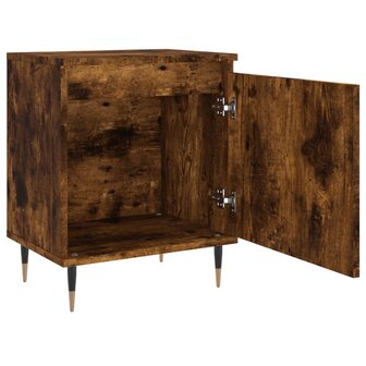 Nachtkastje 40x30x50 cm bewerkt hout gerookt eikenkleurig 8720845904739 6