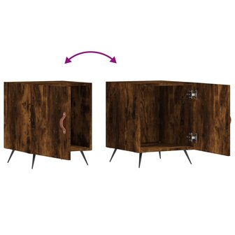 Nachtkastje 40x40x50 cm bewerkt hout gerookt eikenkleurig 8720845910891 7