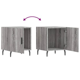 Nachtkastje 40x40x50 cm bewerkt hout grijs sonoma eikenkleurig 8720845911874 9