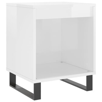 Nachtkastje 40x35x50 cm bewerkt hout hoogglans wit 8721012111196 2