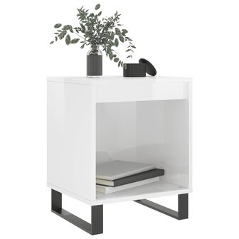 Nachtkastje 40x35x50 cm bewerkt hout hoogglans wit 8721012111196 3