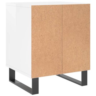Nachtkastje 40x35x50 cm bewerkt hout hoogglans wit 8721012111196 6
