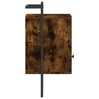 Nachtkastje wandgemonteerd 40x30x61 cm hout gerookt eikenkleur 8720845916008 7