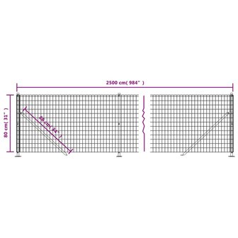 Draadgaashek met flens 0,8x25 m antracietkleurig 8720845780371 6