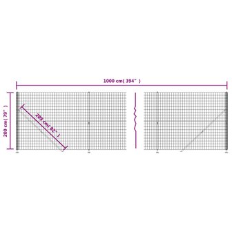 Draadgaashek met flens 2x10 m antracietkleurig 8720845780517 6