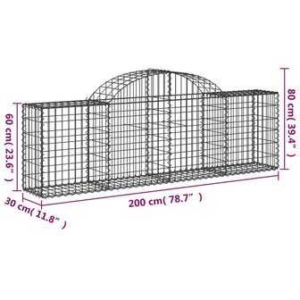 Schanskorven 9 st gewelfd 200x30x60/80 cm gegalvaniseerd ijzer 8720845566586 6