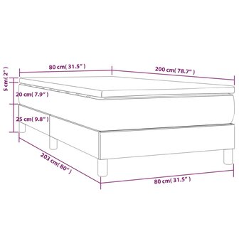 Boxspring met matras stof donkergrijs 80x200 cm 8720845546274 10