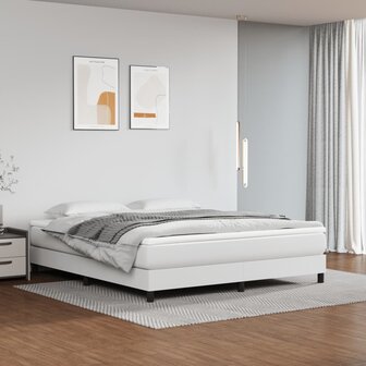 Boxspring met matras kunstleer wit 160x200 cm 8720845547677 1