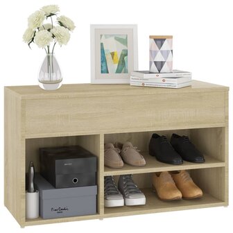 Schoenenbank 80x30x45 cm bewerkt hout sonoma eikenkleurig 8720286643471 4