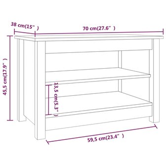 Schoenenbank 70x38x45,5 cm massief grenenhout grijs 8720286922620 7