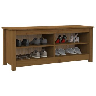 Schoenenbank 110x38x45,5 cm massief grenenhout honingbruin 8720286922682 6