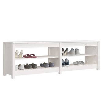 Schoenenbank 160x36,5x50 cm massief grenenhout wit 8720845556761 4
