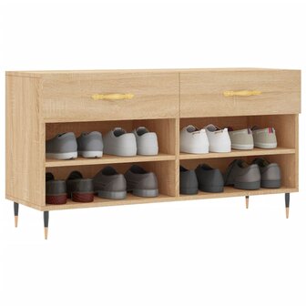Schoenenbank 102x35x55 cm bewerkt hout sonoma eikenkleurig 8720845441999 3