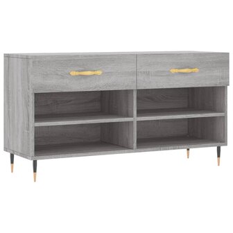 Schoenenbank 102x35x55 cm bewerkt hout grijs sonoma eikenkleur 8720845442026 2