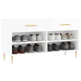 Schoenenbank 102x35x55 cm bewerkt hout hoogglans wit 8720845442064 3