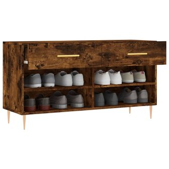 Schoenenbank 102x35x55 cm bewerkt hout gerookt eikenkleurig 8720845442095 4