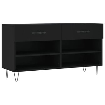 Schoenenbank 102x35x55 cm bewerkt hout zwart 8720845442132 2