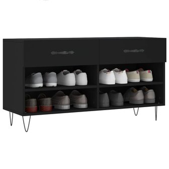 Schoenenbank 102x35x55 cm bewerkt hout zwart 8720845442132 3