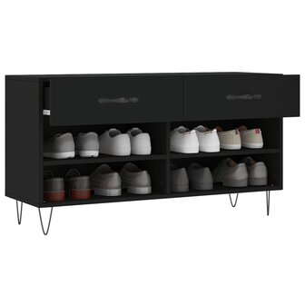 Schoenenbank 102x35x55 cm bewerkt hout zwart 8720845442132 4