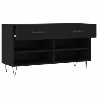 Schoenenbank 102x35x55 cm bewerkt hout zwart 8720845442132 5