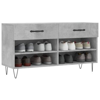 Schoenenbank 102x35x55 cm bewerkt hout betongrijs 8720845442163 3