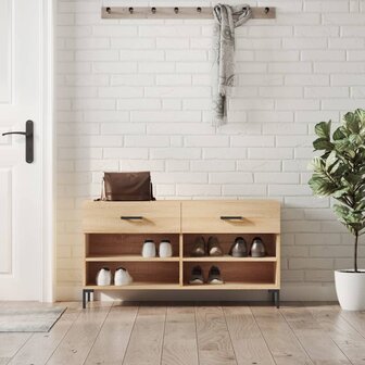 Schoenenbank 102x35x55 cm bewerkt hout sonoma eikenkleurig 8720845442231 1
