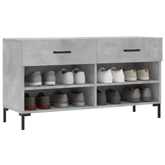 Schoenenbank 102x35x55 cm bewerkt hout betongrijs 8720845442248 3