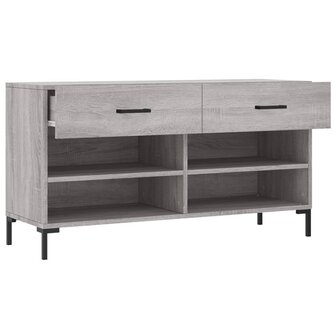 Schoenenbank 102x35x55 cm bewerkt hout grijs sonoma eikenkleur 8720845442262 5