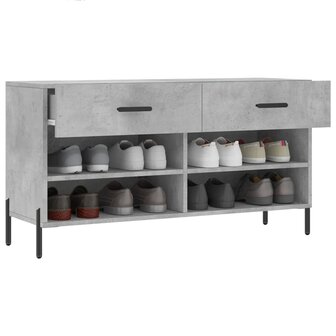 Schoenenbank 102x35x55 cm bewerkt hout betongrijs 8720845442323 4