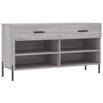 Schoenenbank 102x35x55 cm bewerkt hout grijs sonoma eikenkleur 8720845442347 2