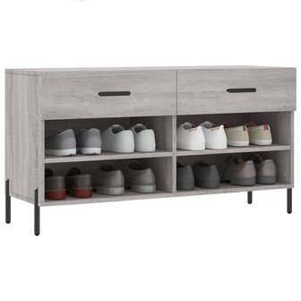 Schoenenbank 102x35x55 cm bewerkt hout grijs sonoma eikenkleur 8720845442347 3