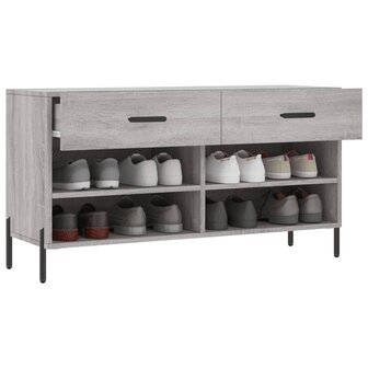 Schoenenbank 102x35x55 cm bewerkt hout grijs sonoma eikenkleur 8720845442347 4