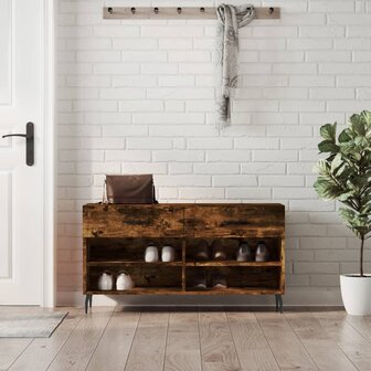 Schoenenbank 102x35x55 cm bewerkt hout gerookt eikenkleurig 8720845442415 1