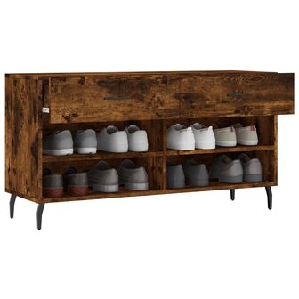 Schoenenbank 102x35x55 cm bewerkt hout gerookt eikenkleurig 8720845442415 4