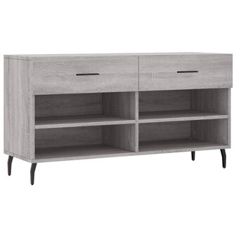 Schoenenbank 102x35x55 cm bewerkt hout grijs sonoma eikenkleur 8720845442422 2