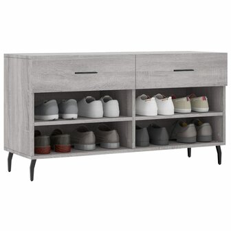 Schoenenbank 102x35x55 cm bewerkt hout grijs sonoma eikenkleur 8720845442422 3