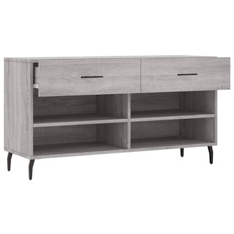 Schoenenbank 102x35x55 cm bewerkt hout grijs sonoma eikenkleur 8720845442422 5