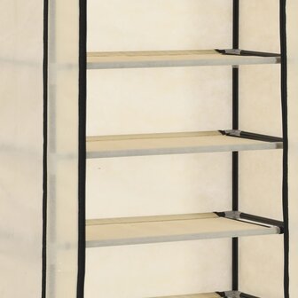 Schoenenkast met hoes 57x29x162 cm stof cr&egrave;me 8719883564753 5