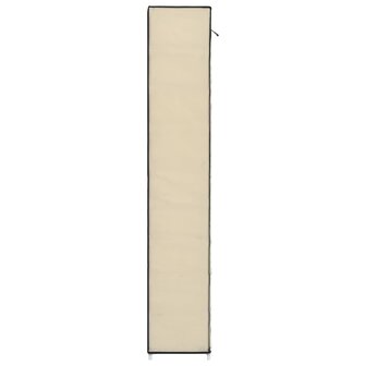 Schoenenkast met hoes 57x29x162 cm stof cr&egrave;me 8719883564753 6