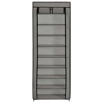 Schoenenkast met hoes 57x29x162 cm stof grijs 8719883564760 2