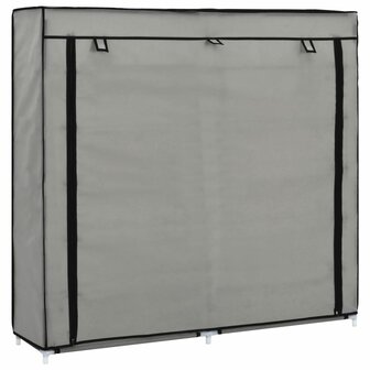Schoenenkast met hoes 115x28x110 cm stof grijs 8719883564784 1
