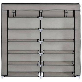 Schoenenkast met hoes 115x28x110 cm stof grijs 8719883564784 5