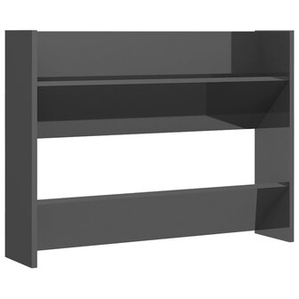 Wandschoenenkast 80x18x60 cm bewerkt hout hoogglans grijs 8720286559581 2