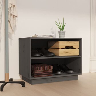 Schoenenkast 60x34x45 cm massief grenenhout grijs 8720286841396 1